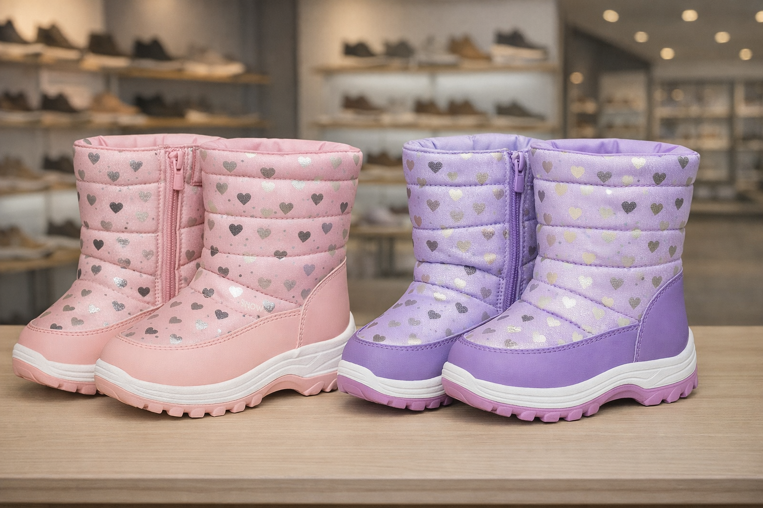 Botas infantiles de invierno en tienda